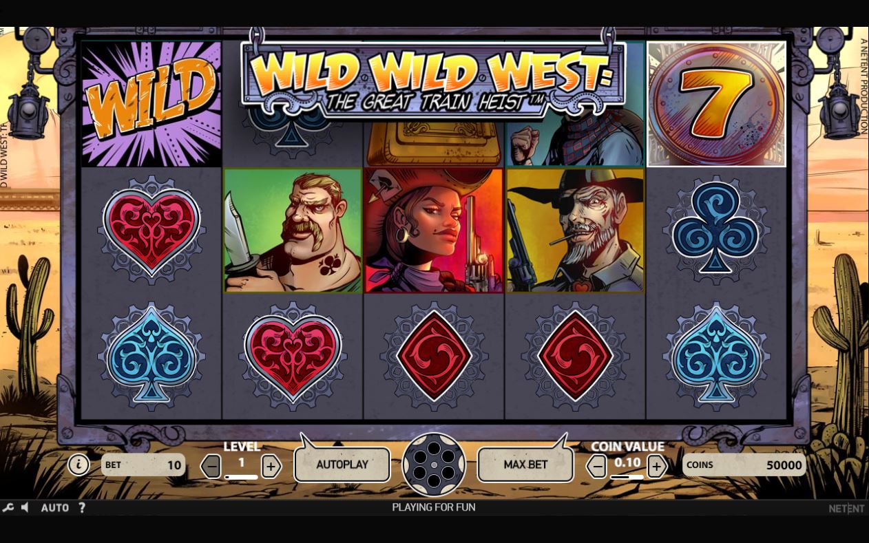 Wild Wild West Slot Game Main Screen